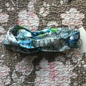 Beautiful Blue Green Floral Headband